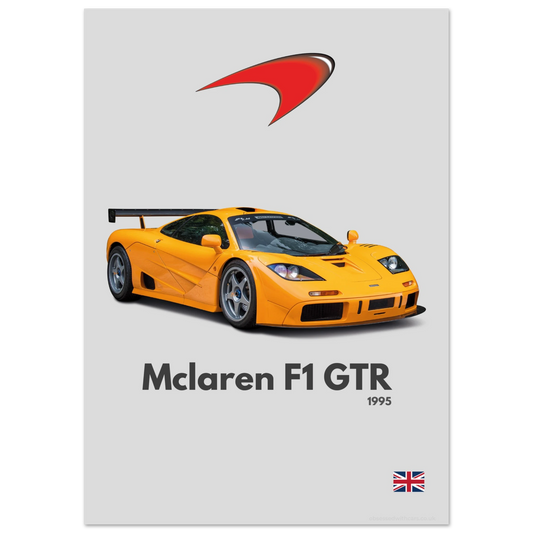 Mclaren F1 GTR Poster - Minimalist Collection