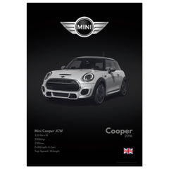 104 Mini Cooper JCW Poster - Monochrome Collection