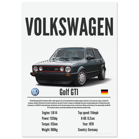 160 Volkswagen Golf GTI Poster - Precision Collection