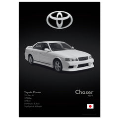 193 Toyota Chaser Poster - Monochrome Collection