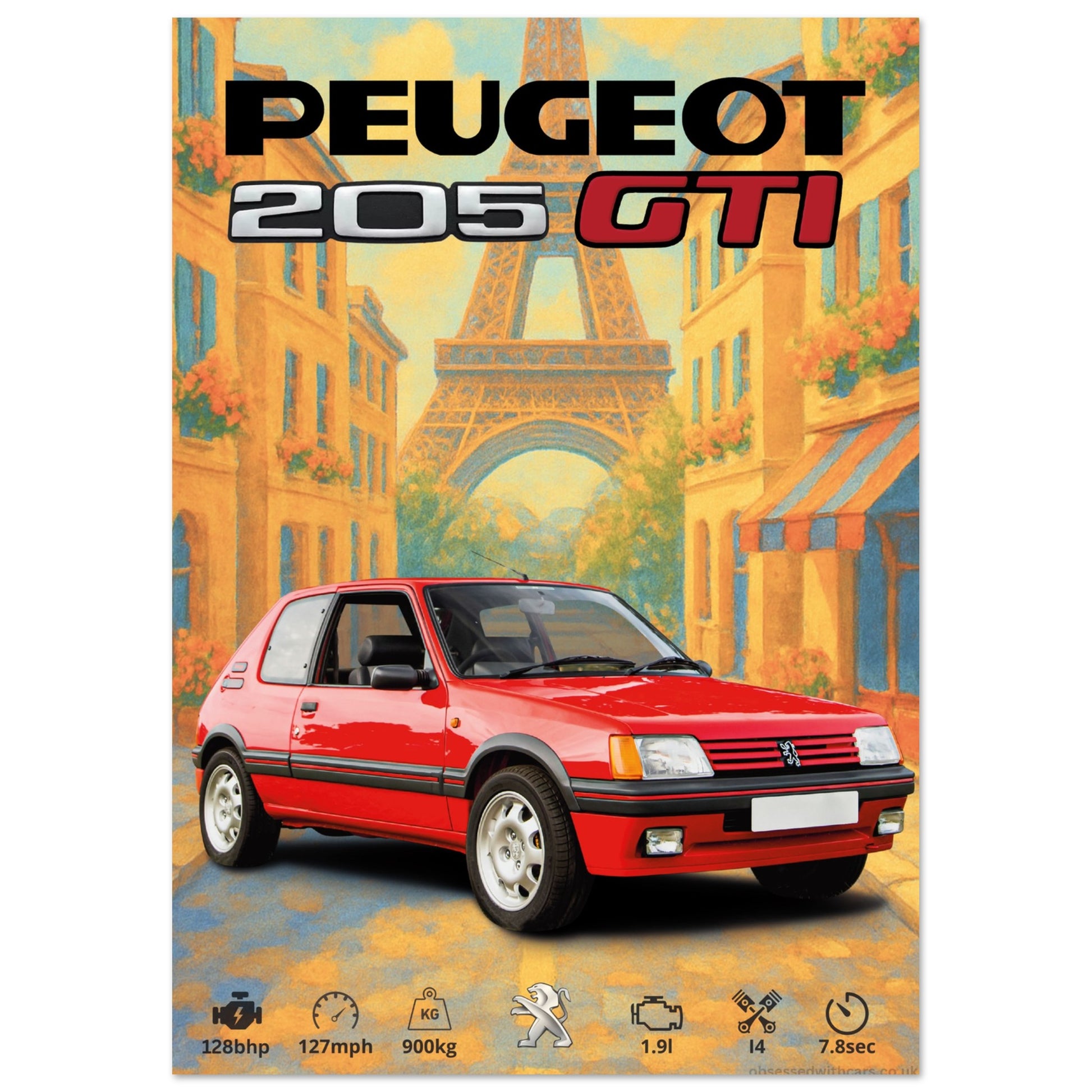 Peugeot 205 GTI Poster - Abstract Collection