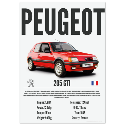 214 Peugeot 205 GTI Poster - Precision Collection