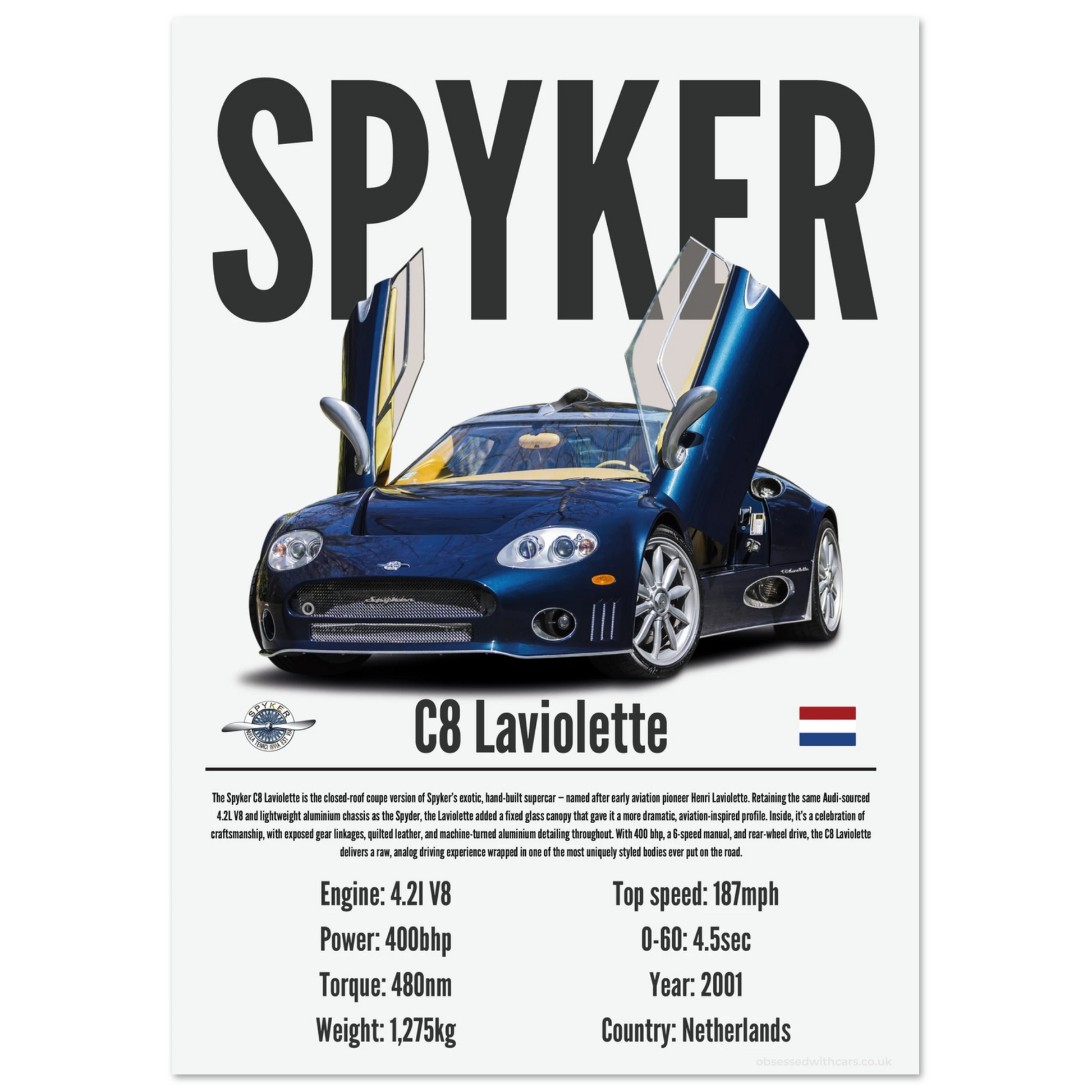 Spyker C8 Laviolette Poster - Precision Collection