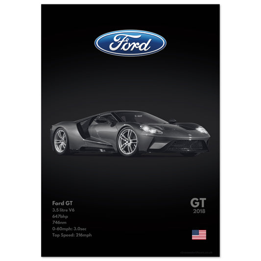 Ford GT Poster - Monochrome Collection