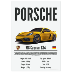 066 Porsche 718 Cayman GT4 Poster - Precision Collection