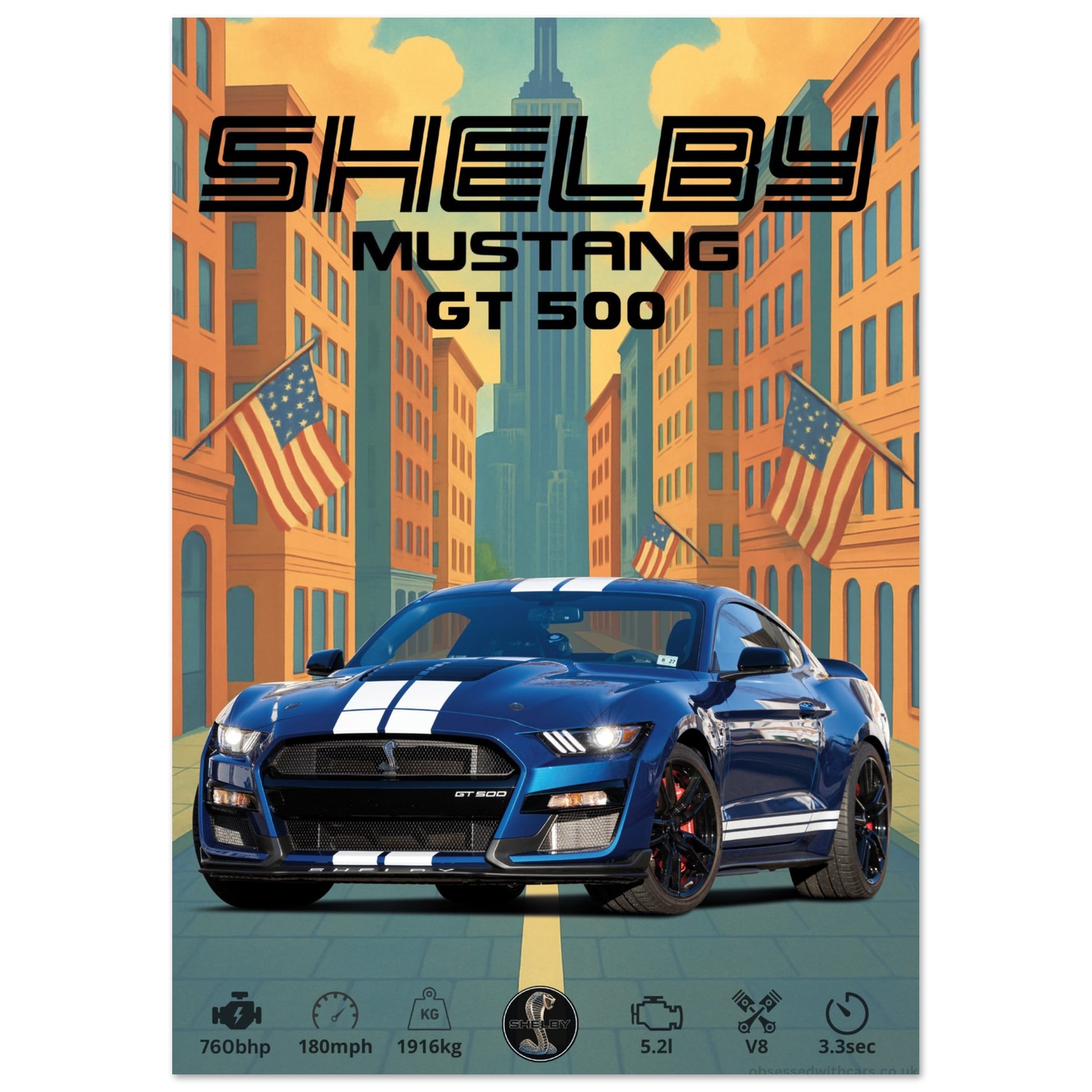 Shelby GT500 Poster - Abstract Collection