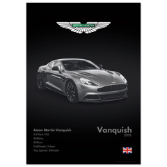 460 Aston Martin Vanquish Poster - Monochrome Collection