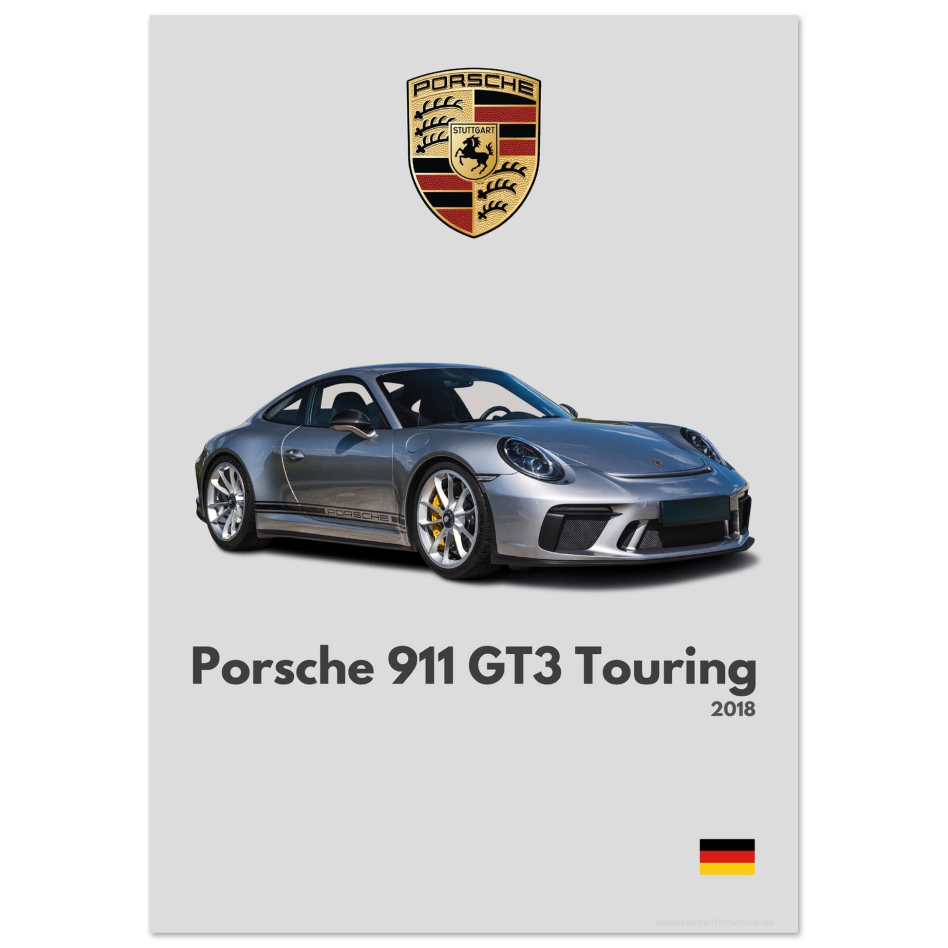 Porsche 911 GT3 Touring Poster - Minimalist Collection