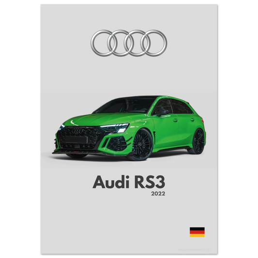 Audi RS3 Poster - Minimalist Collection