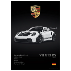052 Porsche 911 GT3 RS Poster - Monochrome Collection