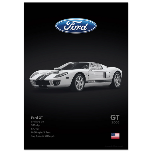 Ford GT Poster - Monochrome Collection