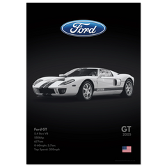 122 Ford GT Poster - Monochrome Collection