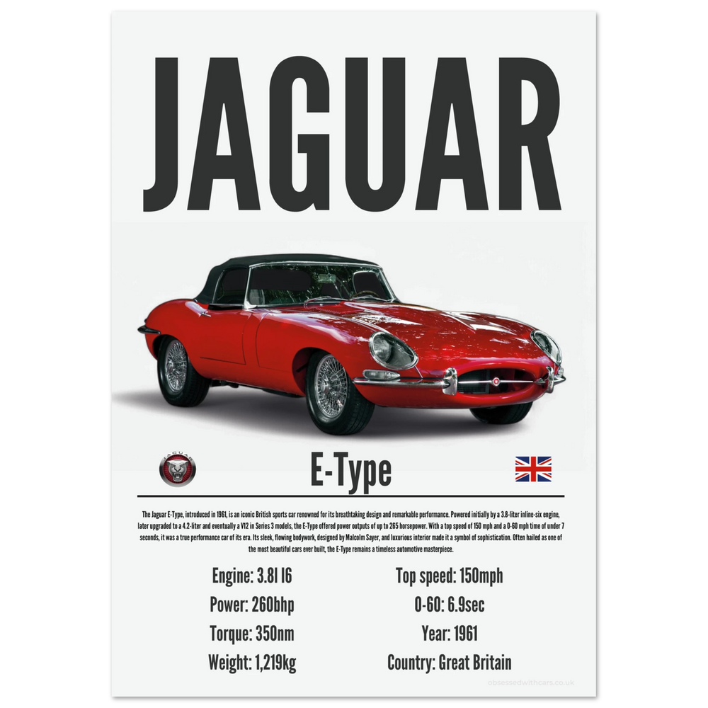 410 Jaguar E-Type Poster - Precision Collection