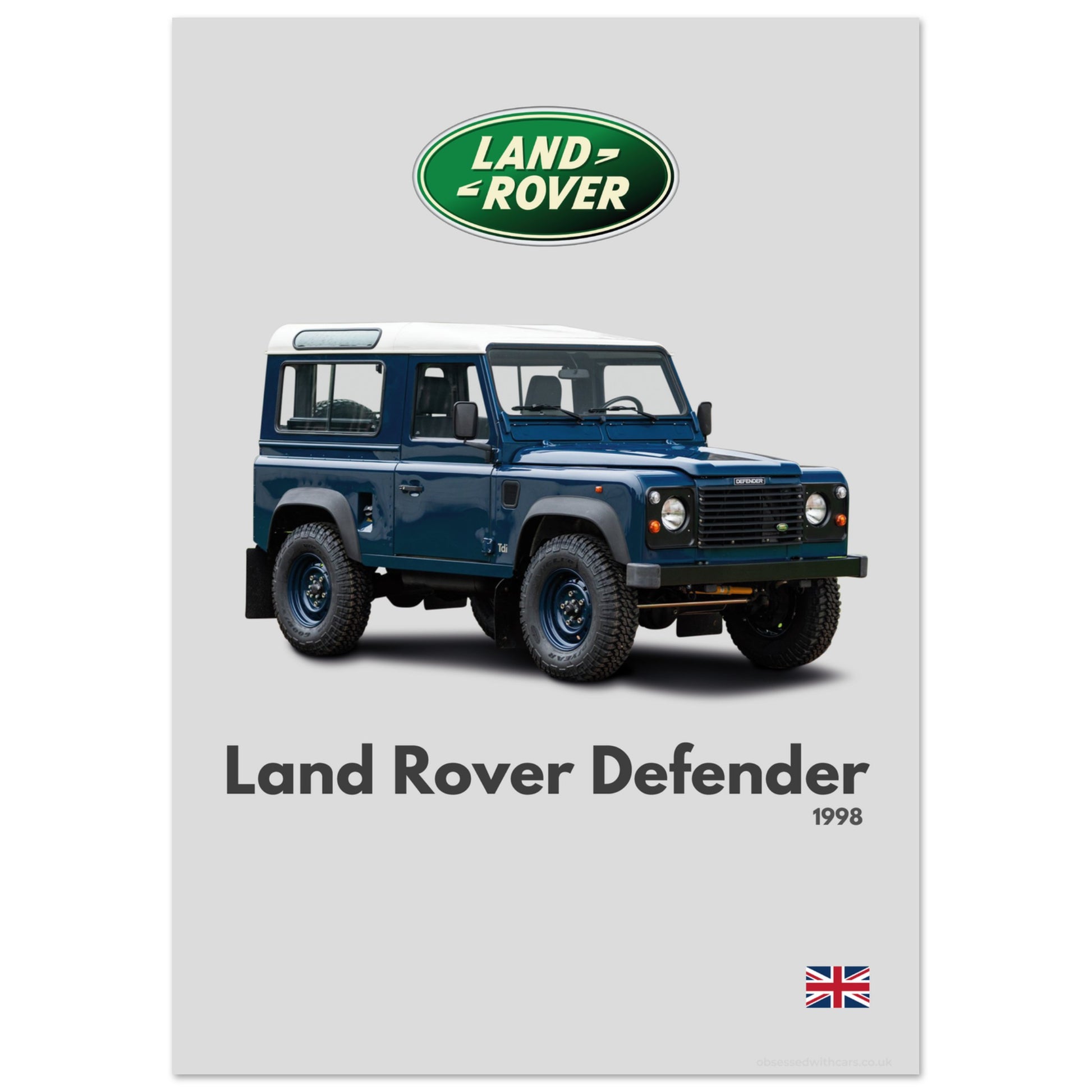 Land Rover Defender 90 Poster - Minimalist Collection