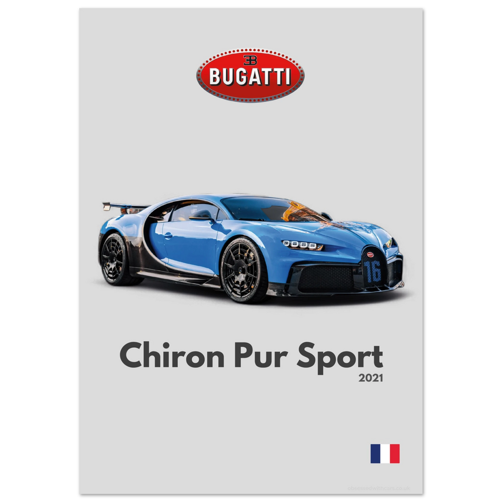 042 Bugatti Chiron Pur Sport Poster - Minimalist Collection