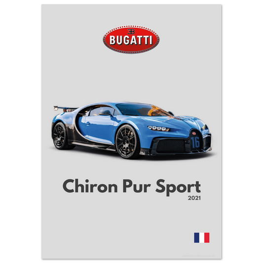 Bugatti Chiron Pur Sport Poster - Minimalist Collection