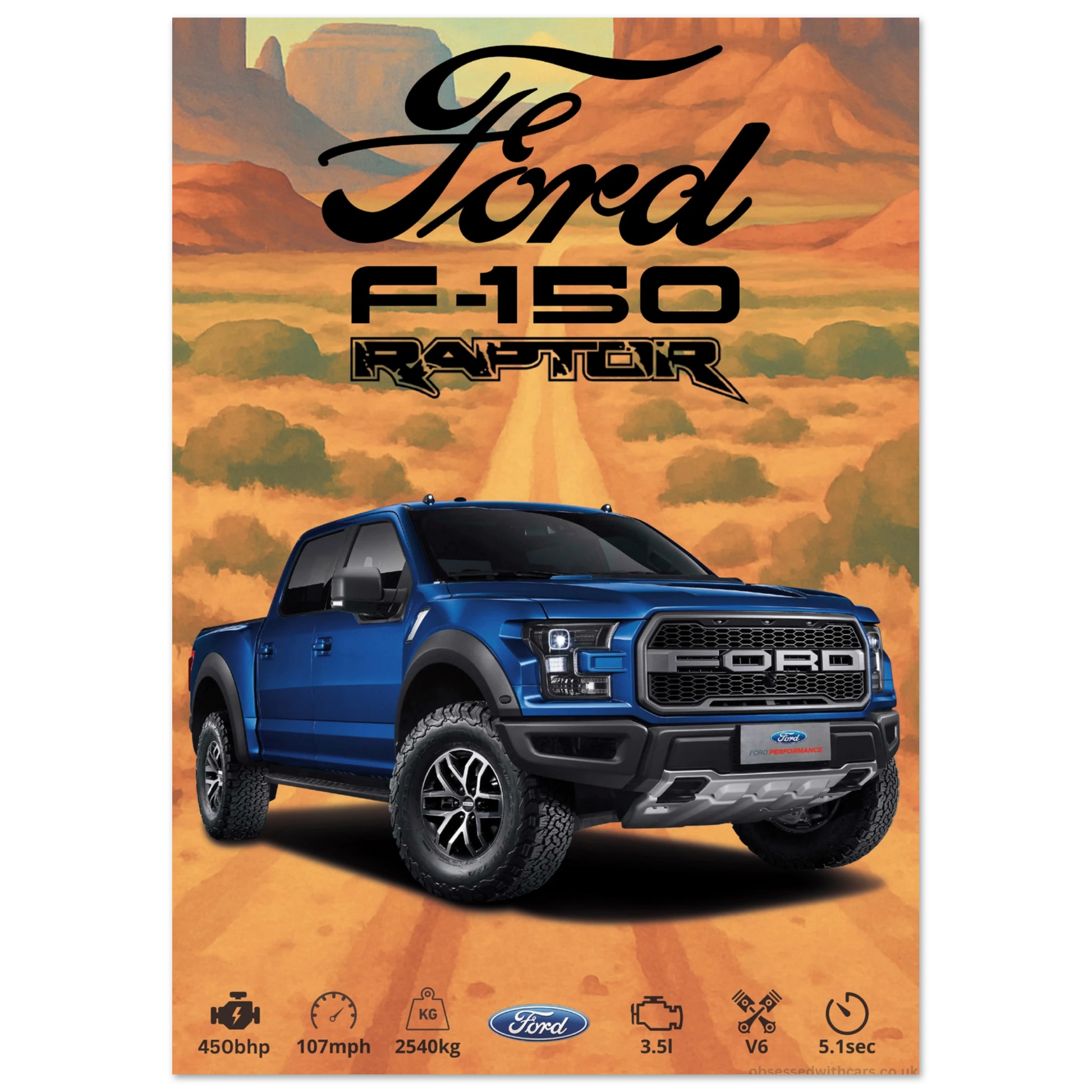 Ford F-150 Raptor Poster - Abstract Collection