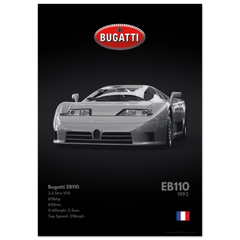 280 Bugatti EB110 Poster - Monochrome Collection