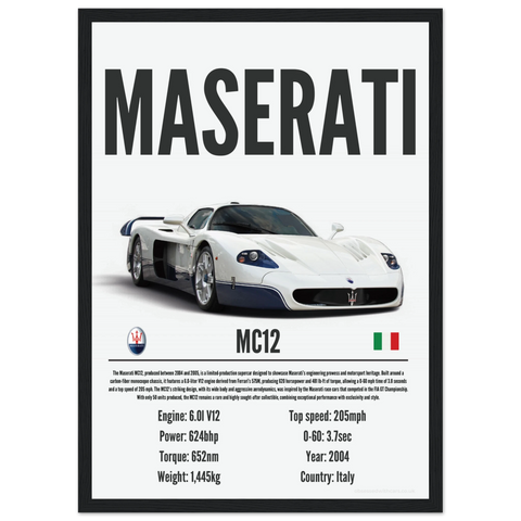 240 Maserati MC12 Poster - Precision Collection