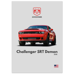 113 Dodge Challenger SRT Demon Poster - Minimalist Collection