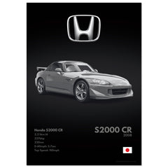 226 Honda S2000 CR Poster - Monochrome Collection