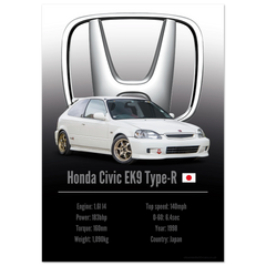 141 Honda Civic EK9 Type R Poster - Accent Collection