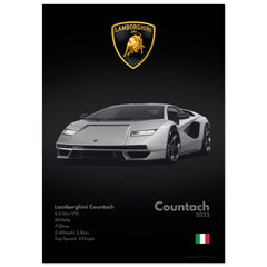 298 Lamborghini Countach Poster - Monochrome Collection