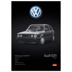 160 Volkswagen Golf GTI Poster - Monochrome Collection