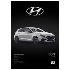 202 Hyundai I30N Poster - Monochrome Collection
