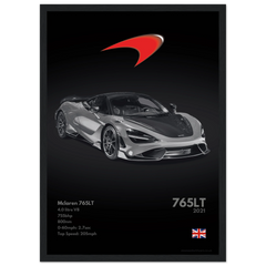 091 Mclaren 765LT Poster - Monochrome Collection