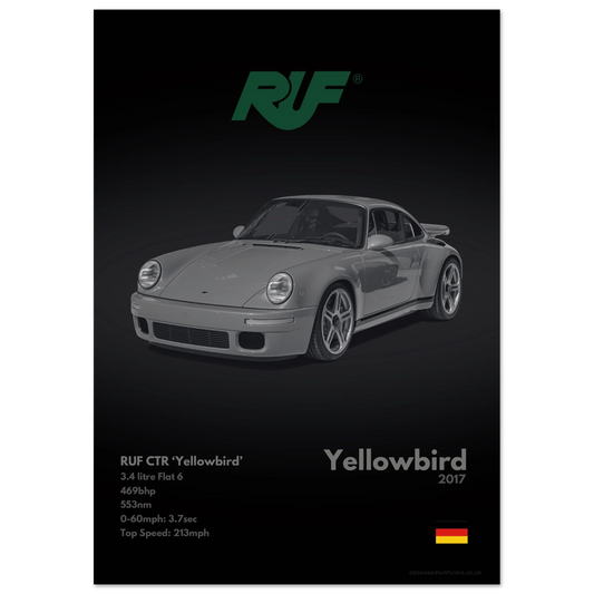 RUF CTR Yellowbird Poster - Monochrome Collection