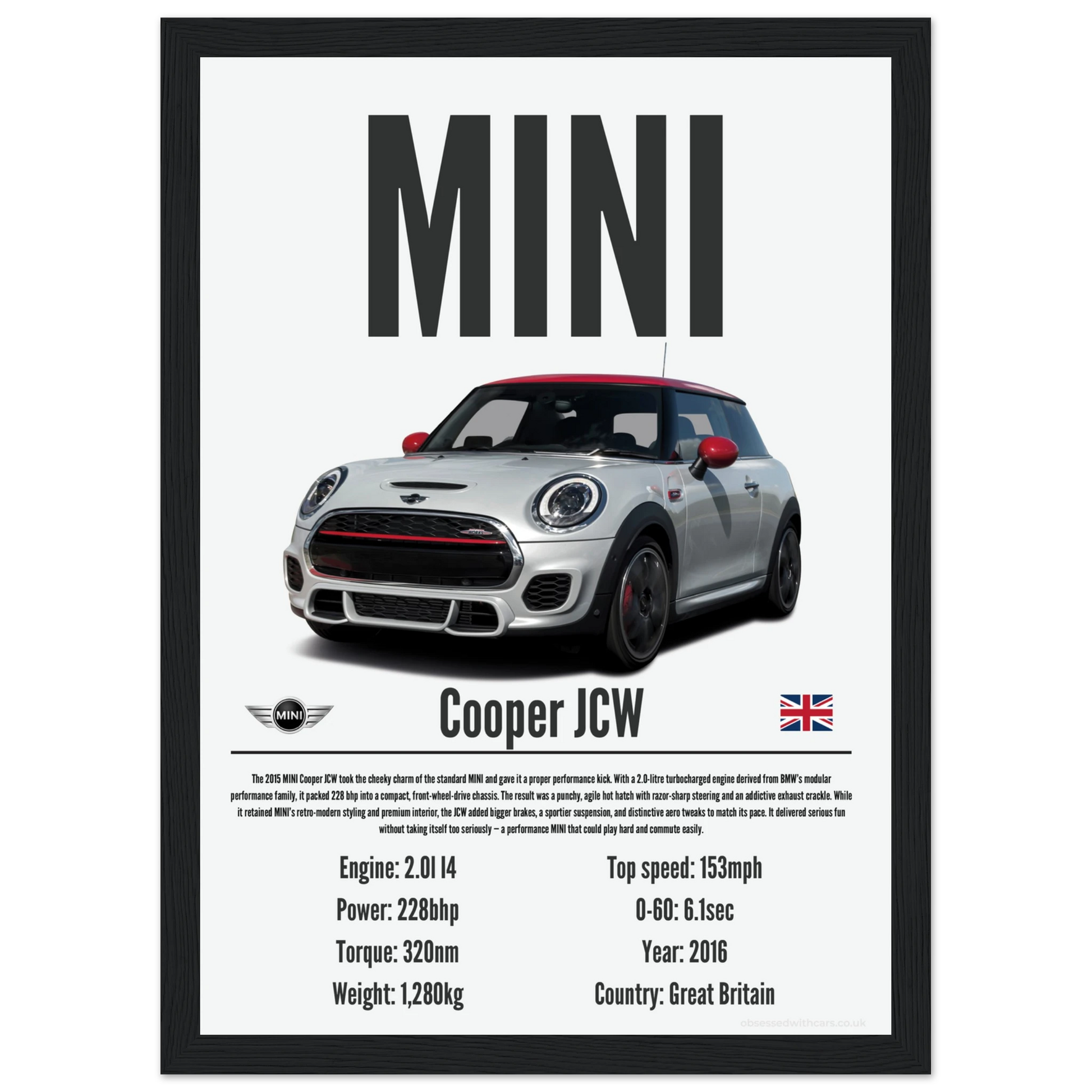 Mini Cooper JCW Poster - Precision Collection