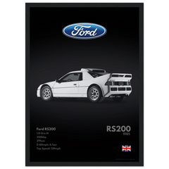 030 Ford RS200 Poster - Monochrome Collection