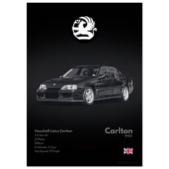 363 Vauxhall Lotus Carlton Poster - Monochrome Collection