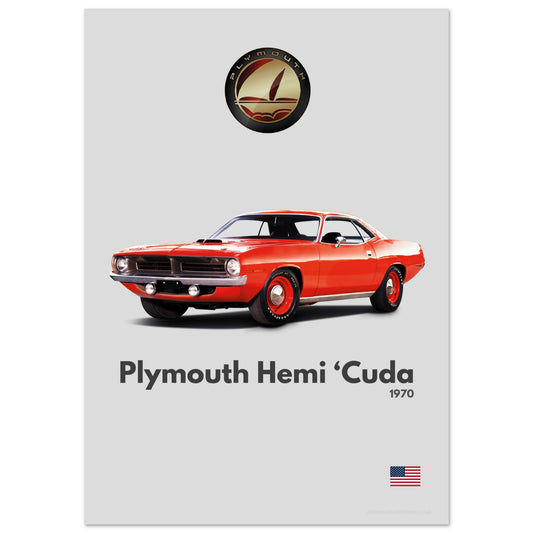 Plymouth Hemi ‘Cuda Poster - Minimalist Collection