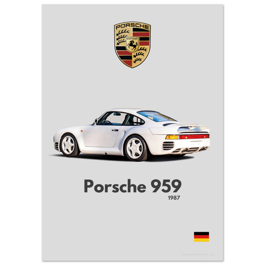 Porsche 959 Poster - Minimalist Collection