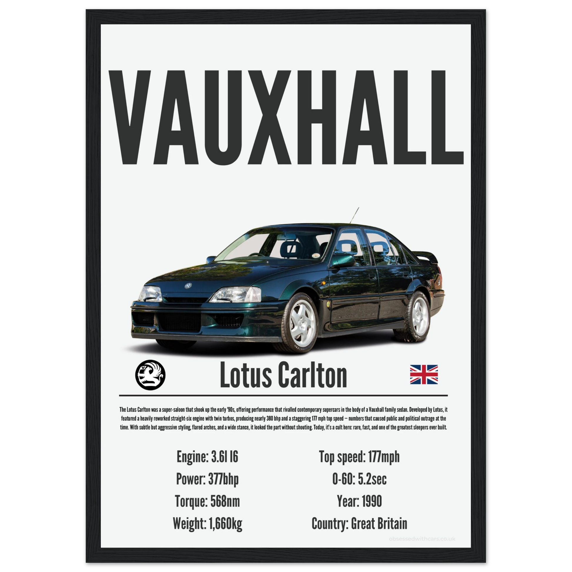 Vauxhall Lotus Carlton Poster - Precision Collection