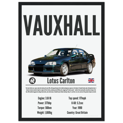 363 Vauxhall Lotus Carlton Poster - Precision Collection