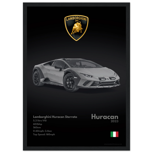 Lamborghini Huracan Sterrato Poster - Monochrome Collection