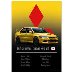 032 Mitsubishi Lancer Evo VII Poster - Accent Collection