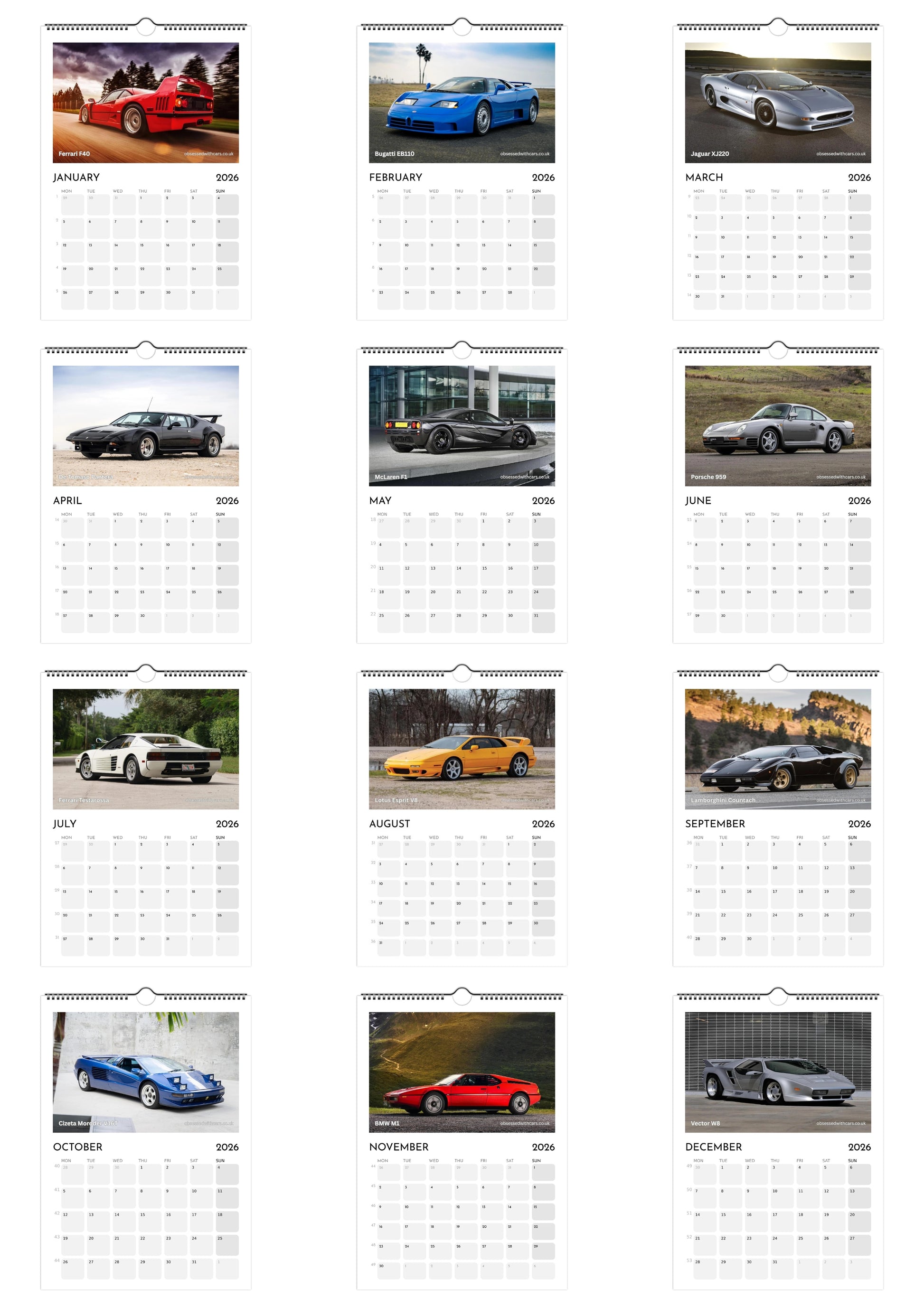 Classic Supercars Calendar 2026