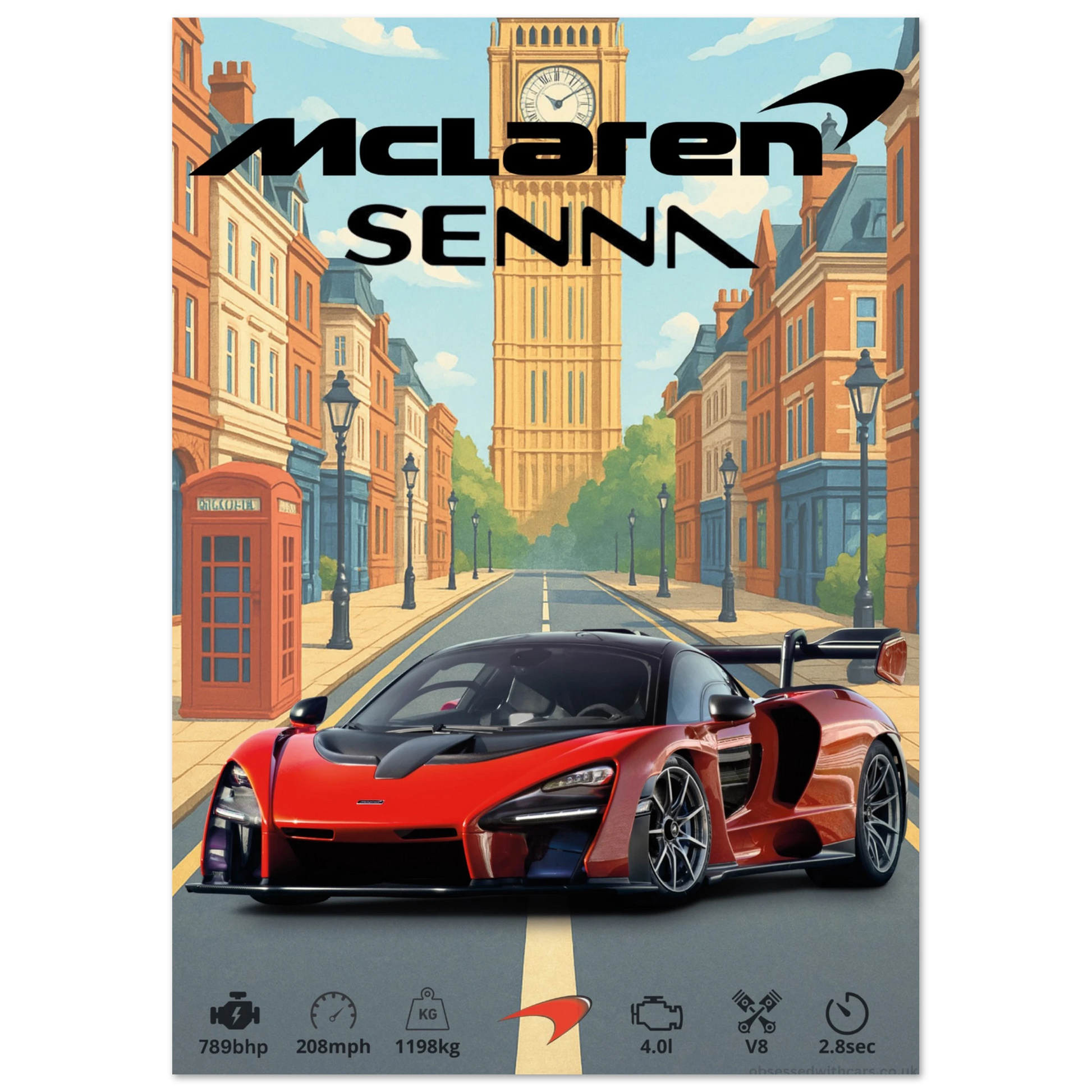 Mclaren Senna Poster - Abstract Collection