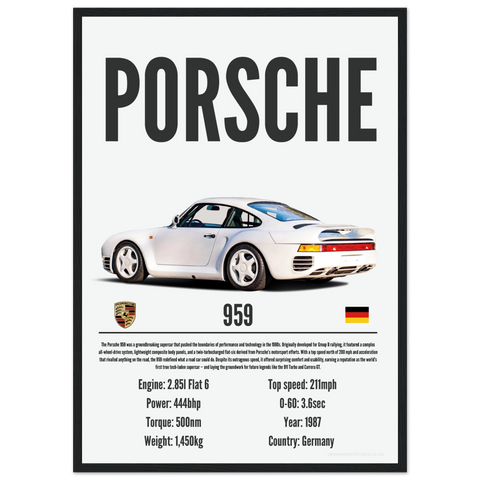 472 Porsche 959 Poster - Precision Collection
