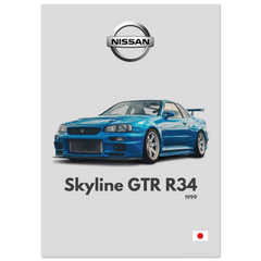 021 Nissan Skyline GTR R34 Poster - Minimalist Collection