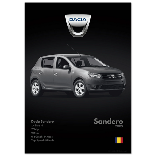 Dacia Sandero Poster - Monochrome Collection
