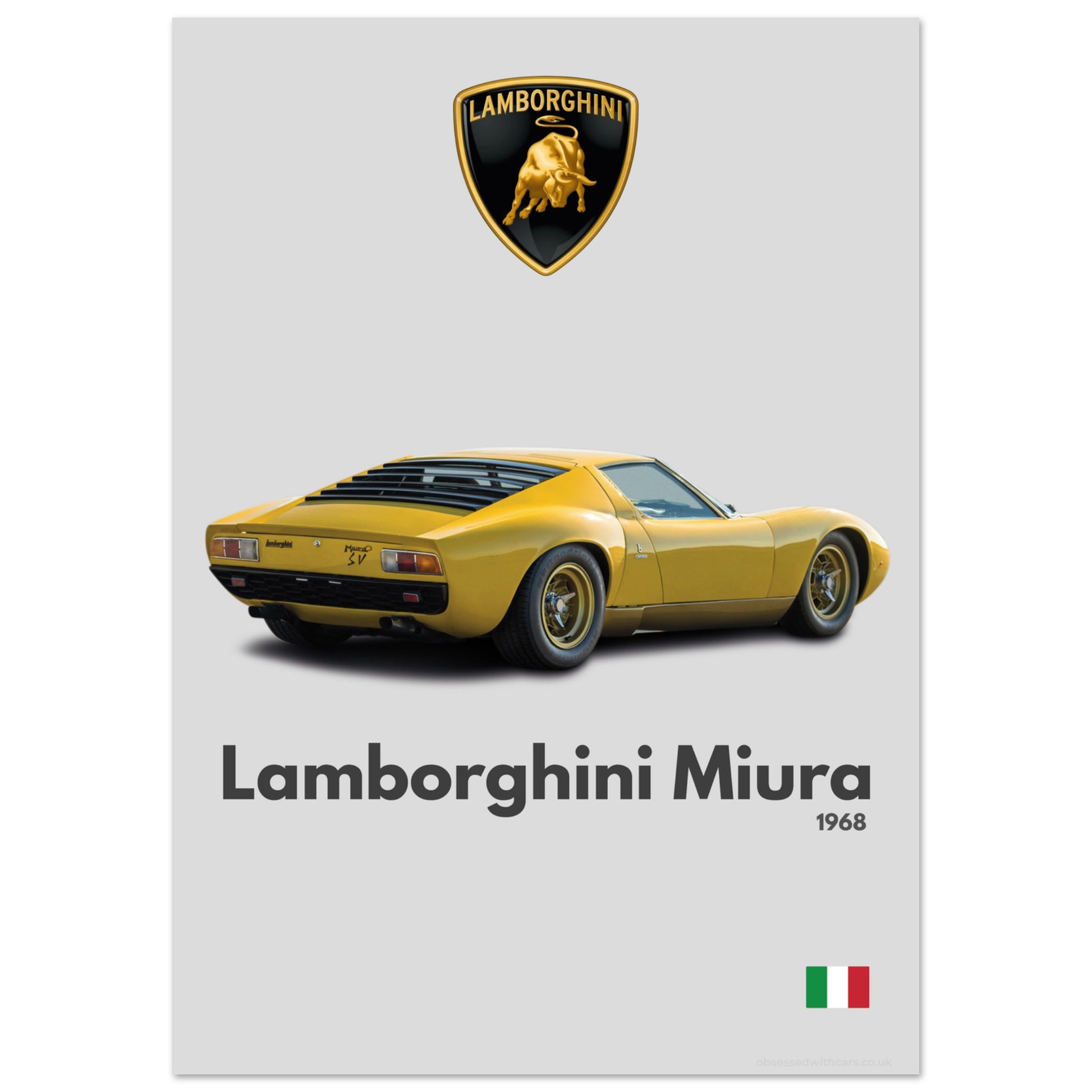 Lamborghini Miura SV Poster- Minimalist Collection