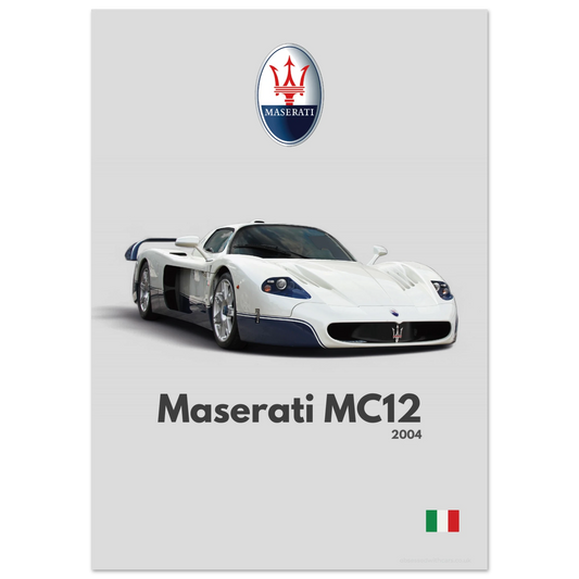 Maserati MC12 Poster - Minimalist Collection