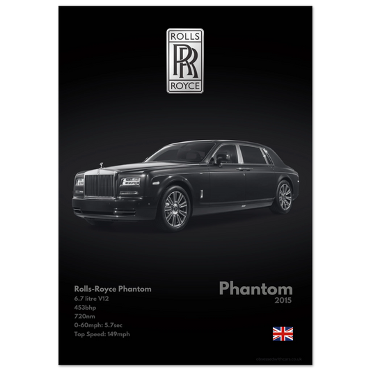 Rolls Royce Phantom Poster - Monochrome Collection