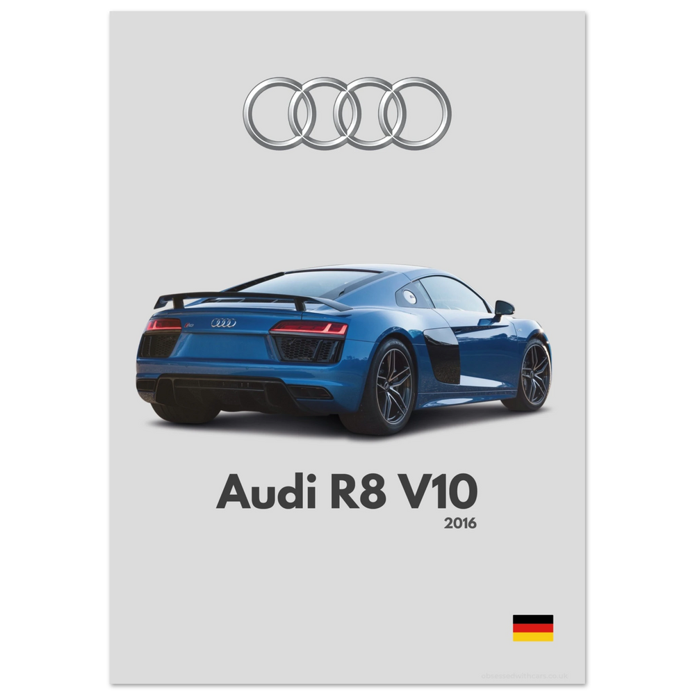 351 Audi R8 V10 Poster - Minimalist Collection