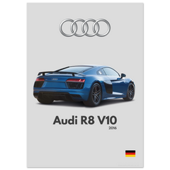 351 Audi R8 V10 Poster - Minimalist Collection